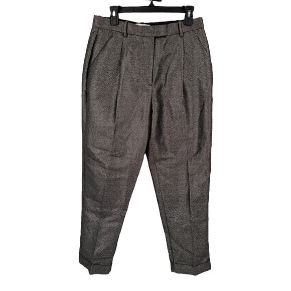 Reiss Sienna Sparkle Tapered Trousers pants gold size 8 - Picture 2 of 6